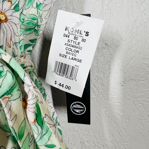 NEW! As U Wish Floral Wrap Dress Casual Print Cap Sleeve V Neck Spring - L - Picture 5 of 5